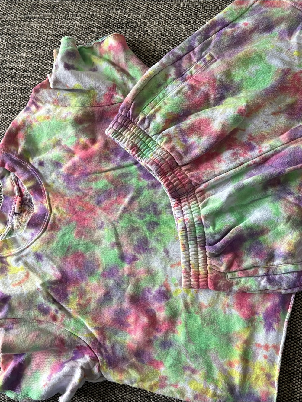 GAP Tie-Dye Pastel Sweatshirt and Shorts Set